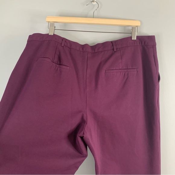 Universal  Standard Womens Cigarette Pants Purple Rayon Trouser Ankle M 18 20 - Picture 10 of 14